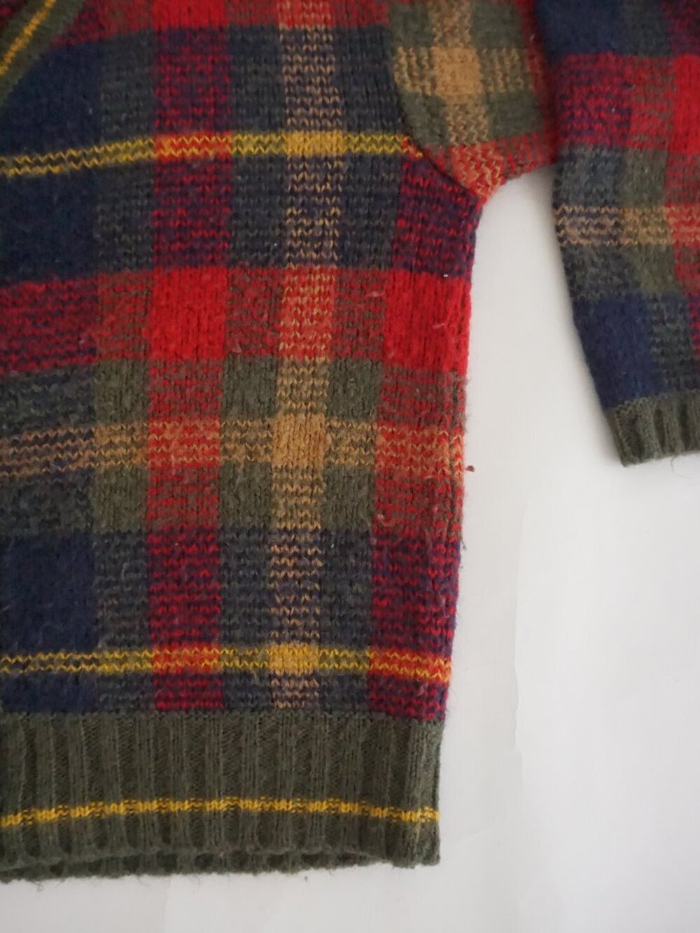 Vintage Alfred Dunner Red Navy Tartan Button Front Grandpa Cardigan S - Picture 5 of 9